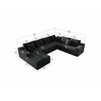 Flexo Corduroy Modular Sectional Sofa with Chaise 5-6 Seats