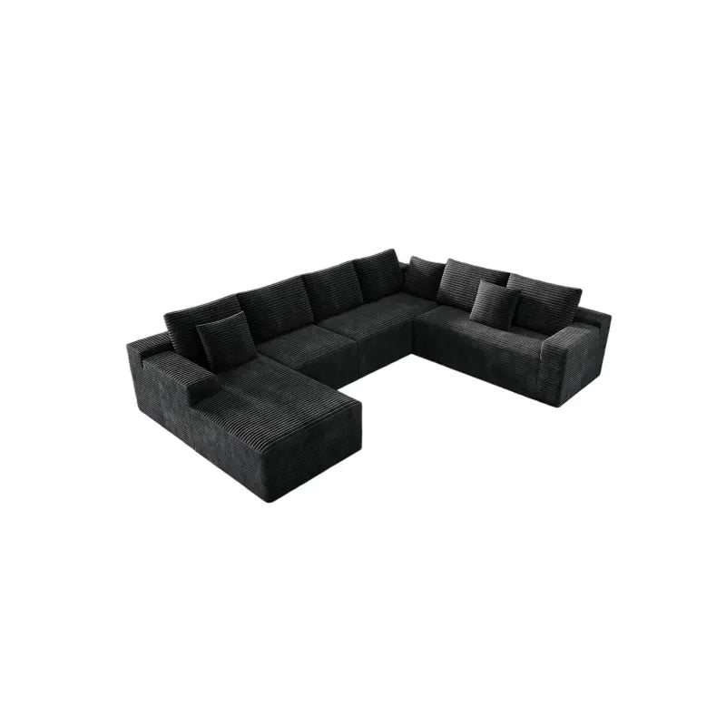 Flexo Corduroy Modular Sectional Sofa with Chaise 5-6 Seats