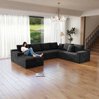 Flexo Corduroy Modular Sectional Sofa with Chaise 5-6 Seats