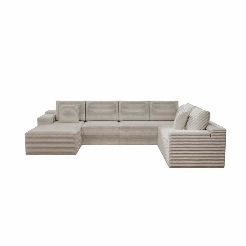 Flexo Corduroy Modular Sectional Sofa with Chaise 5-6 Seats