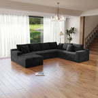 Flexo Corduroy Modular Sectional Sofa with Chaise 5-6 Seats