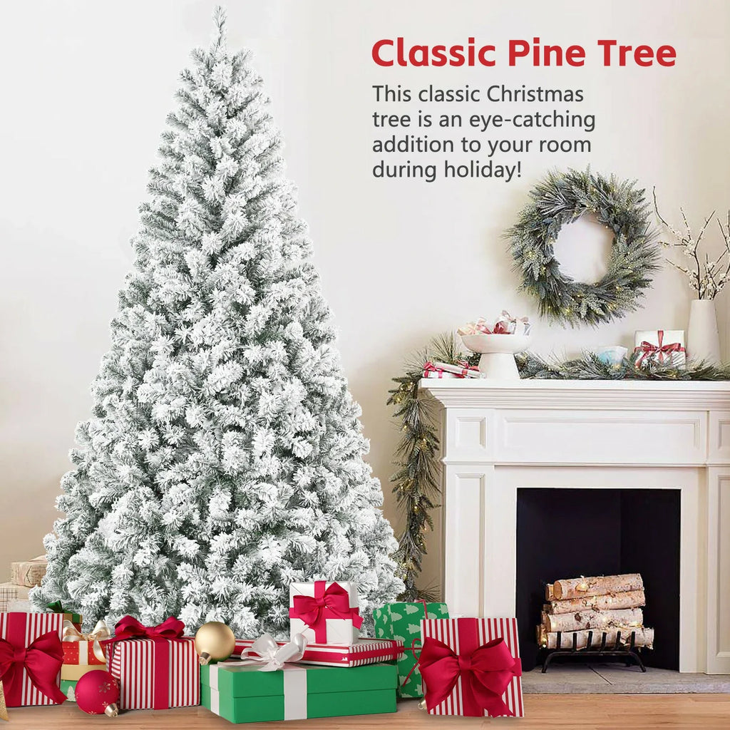 4ft-7ft Christmas Tree Snowy Holiday Tree with 678 Tips