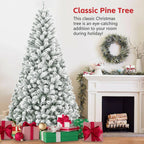 4ft-7ft Christmas Tree Snowy Holiday Tree with 678 Tips