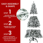 4ft-7ft Christmas Tree Snowy Holiday Tree with 678 Tips