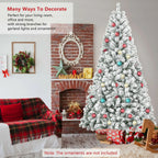 4ft-7ft Christmas Tree Snowy Holiday Tree with 678 Tips