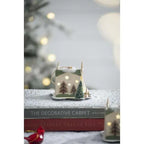 Set of 6 Light Up Cardboard Tent Ornaments with Tree and Star Cutouts