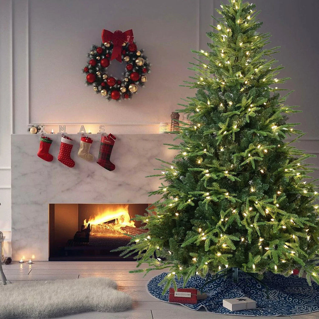 6-7.5 Feet Christmas Tree with 400 Warm White Incandescent Lights