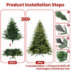 6-7.5 Feet Christmas Tree with 400 Warm White Incandescent Lights