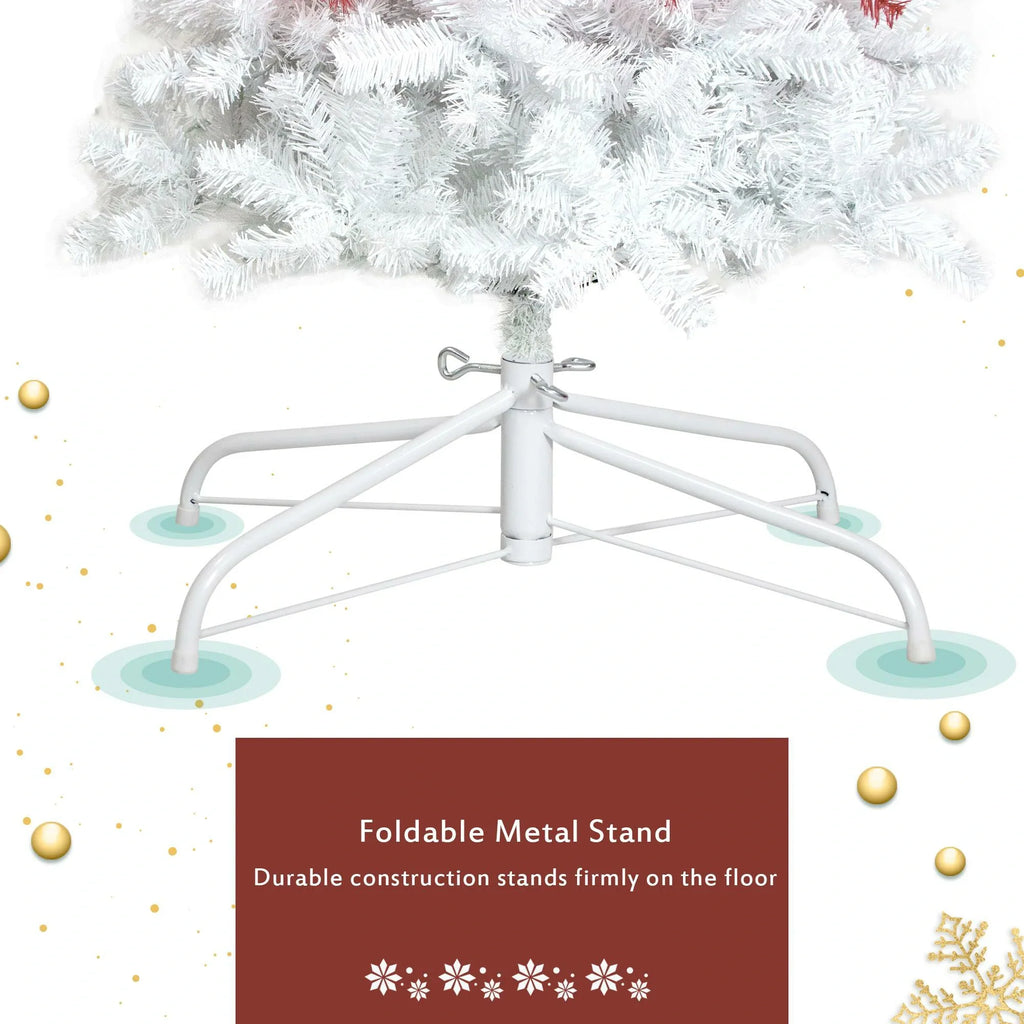 6FT Hinged Artificial Fir Christmas Tree with 300 LED Lights