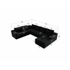 Flexo Corduroy Modular 6-Seat Sectional Couch with Lounge Chaise