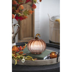 8pcs Orange Glass Pumpkins - Fall and Thanksgiving Decorations