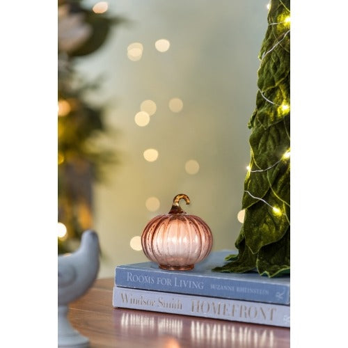 8pcs Orange Glass Pumpkins - Fall and Thanksgiving Decorations