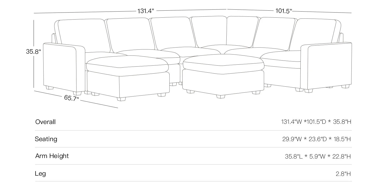 Sofinity Storage Sectional Couch