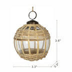 Bamboo Christmas Ornaments Set of 3 Woven Glass Ball Decor 3.3 Inch
