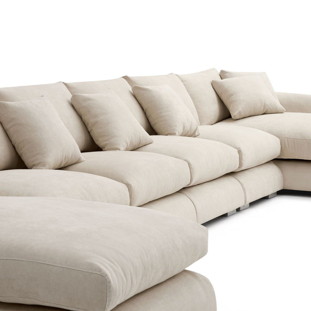 Feathers U-Shaped Sectional Couch 140-200 Inches