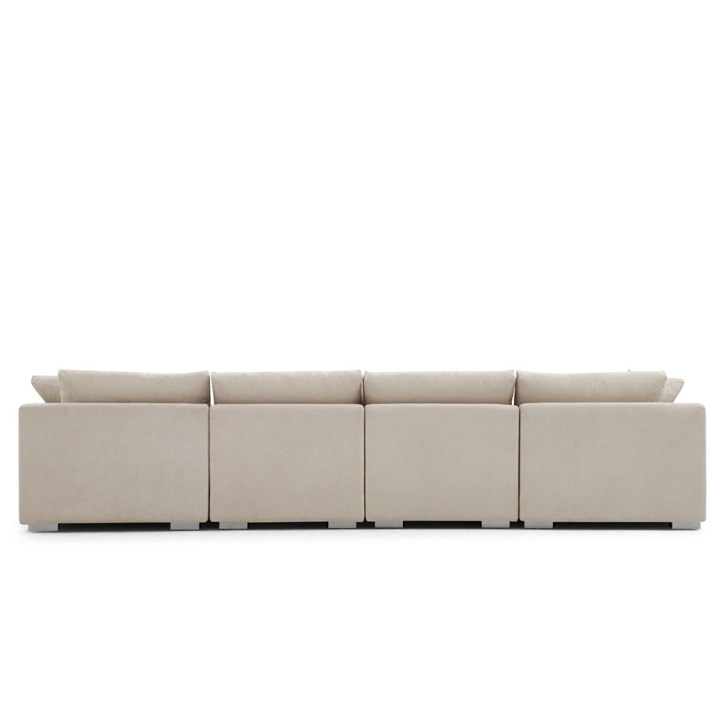 Feathers U-Shaped Sectional Couch 140-200 Inches