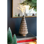 Bohemian Brown Ceramic Christmas Tree with Metallic Finish