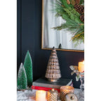 Bohemian Brown Ceramic Christmas Tree with Metallic Finish