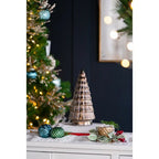 Bohemian Brown Ceramic Christmas Tree with Metallic Finish