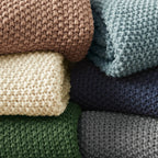 Bree Knit Throw Deep Blue