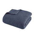 Bree Knit Throw Deep Blue