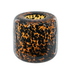 Brown and Amber Cheetah Print Glass Vase 7.9 Inch Short Cylinder Planter