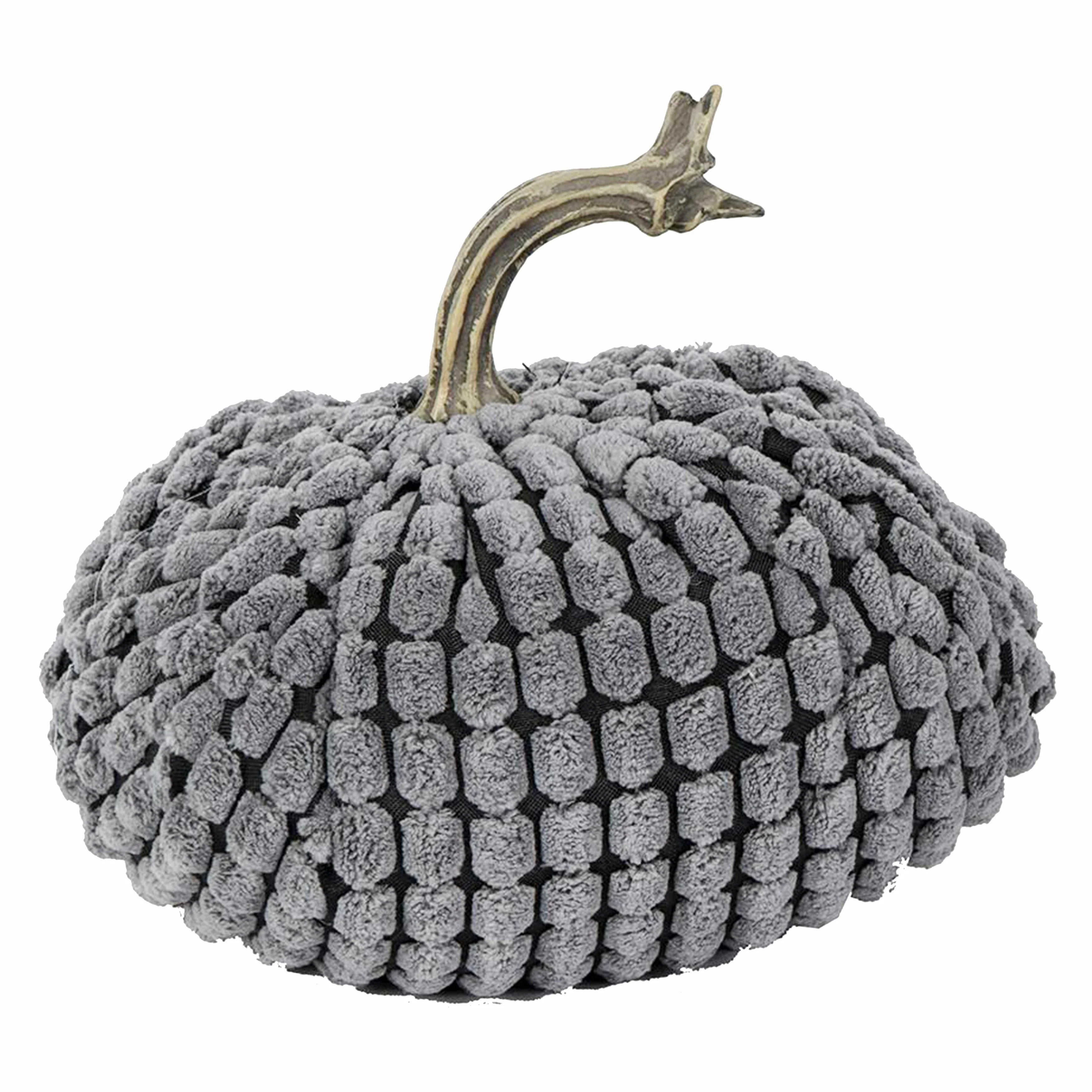 Chenille Weighted Pumpkin Gray Set of 3