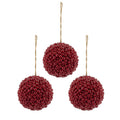 Christmas Berry Ornaments Set of 3 Red Berry Balls for Holiday Decor