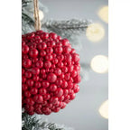 Christmas Berry Ornaments Set of 3 Red Berry Balls for Holiday Decor