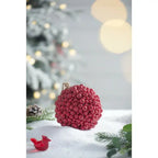 Christmas Berry Ornaments Set of 3 Red Berry Balls for Holiday Decor
