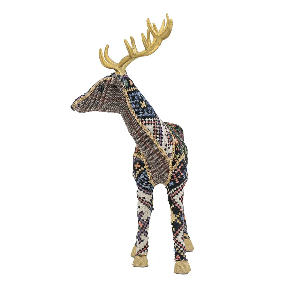 Christmas Decor 13 Inch Velvet Foam Standing Deer