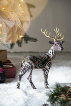Christmas Decor 13 Inch Velvet Foam Standing Deer