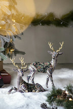Christmas Decor 13 Inch Velvet Foam Standing Deer