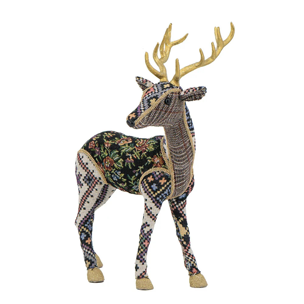 Christmas Decor 13 Inch Velvet Foam Standing Deer