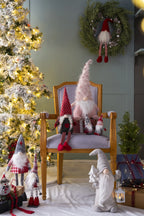 Christmas Fabric Pink Gnome Decor