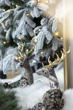 Christmas Decor 12 Inch Velvet Foam Sitting Deer