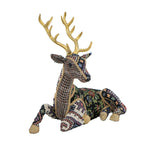 Christmas Decor 12 Inch Velvet Foam Sitting Deer