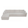 Corduroy Sectional Sofa L-Shape Chaise Boneless Pet-Friendly Couch