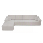 Corduroy Sectional Sofa L-Shape Chaise Boneless Pet-Friendly Couch