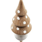 Eucalyptus Christmas Ornaments Set of 6 Wooden Icicle with Polka Dots