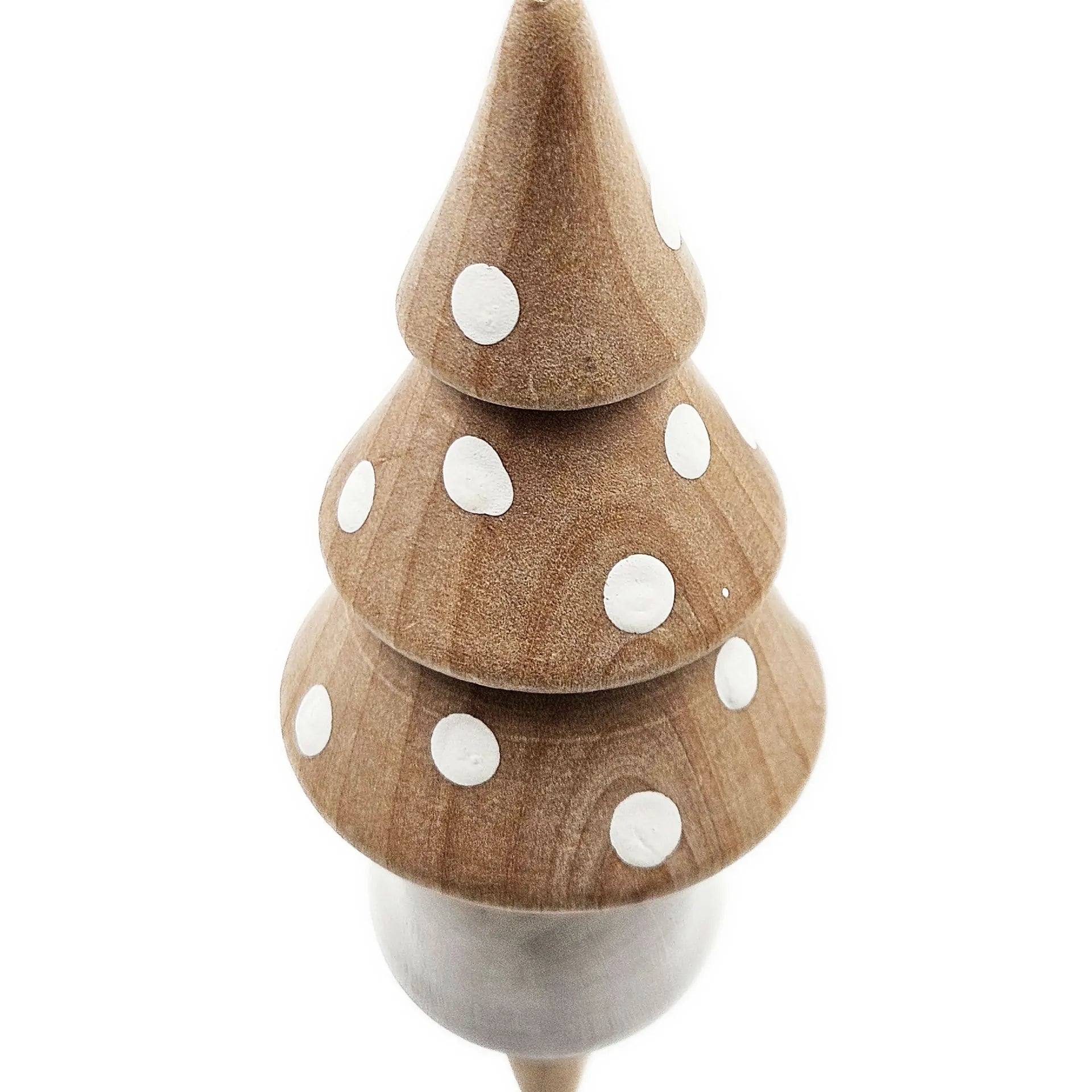 Eucalyptus Christmas Ornaments Set of 6 Wooden Icicle with Polka Dots