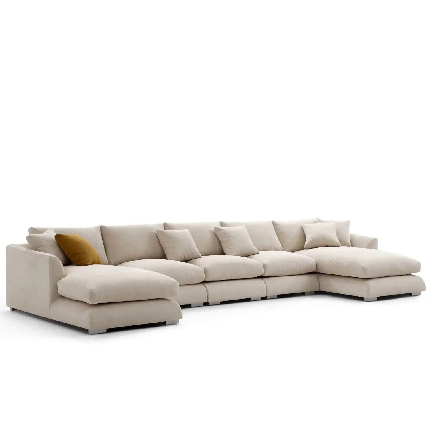 Feathers U-Shaped Sectional Couch 140-200 Inches
