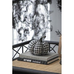 2 pcs Fabric Plaid Pumpkin Decor Halloween Decoration