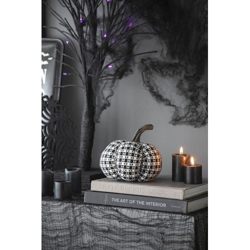 2 pcs Fabric Plaid Pumpkin Decor Halloween Decoration