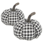 2 pcs Fabric Plaid Pumpkin Decor Halloween Decoration