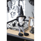 Fabric Sitting Gnome With BroomstickandLong Legs Halloween Decor