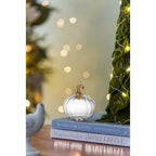 4 Pcs Fall Glass Pumpkin Ornaments - Thanksgiving and Harvest Decor