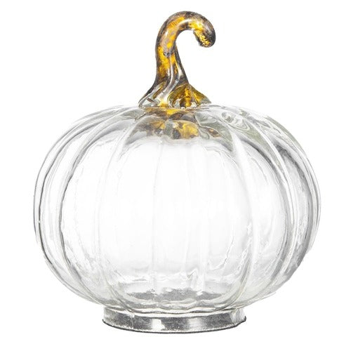 4 Pcs Fall Glass Pumpkin Ornaments - Thanksgiving and Harvest Decor