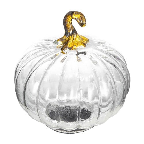 4 Pcs Fall Glass Pumpkin Ornaments - Thanksgiving and Harvest Decor