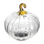 4 Pcs Fall Glass Pumpkin Ornaments - Thanksgiving and Harvest Decor